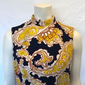 1960s long sleevless polyester dress